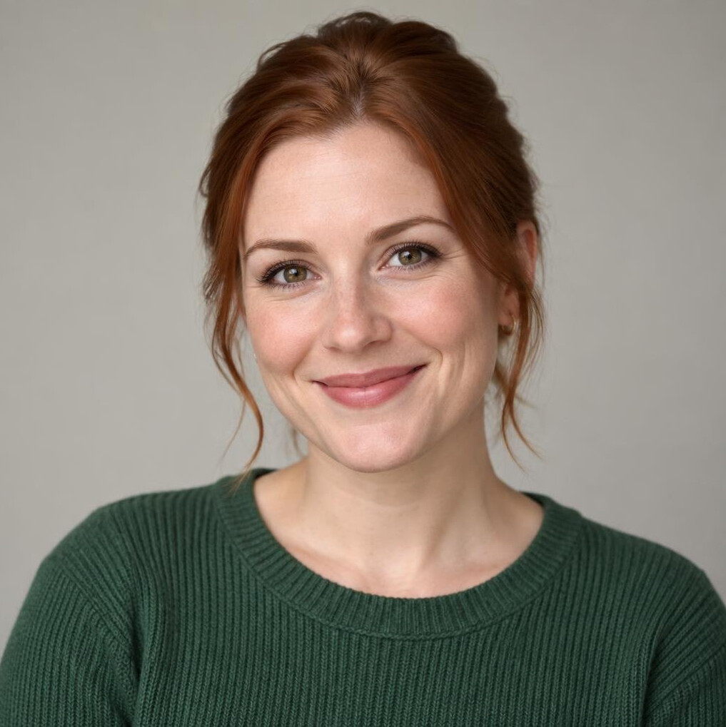 Portrait of a woman with freckles