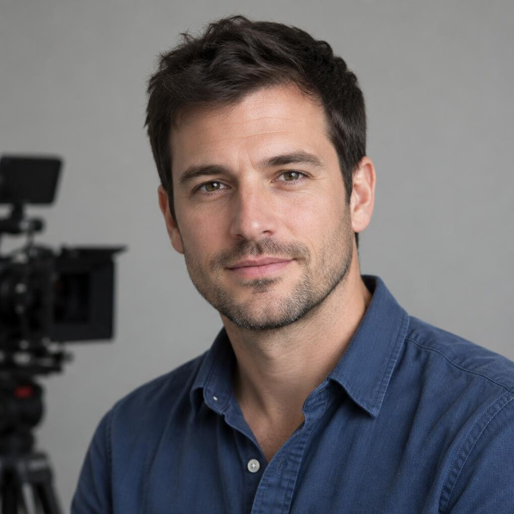Portrait of a man in a blue shirt